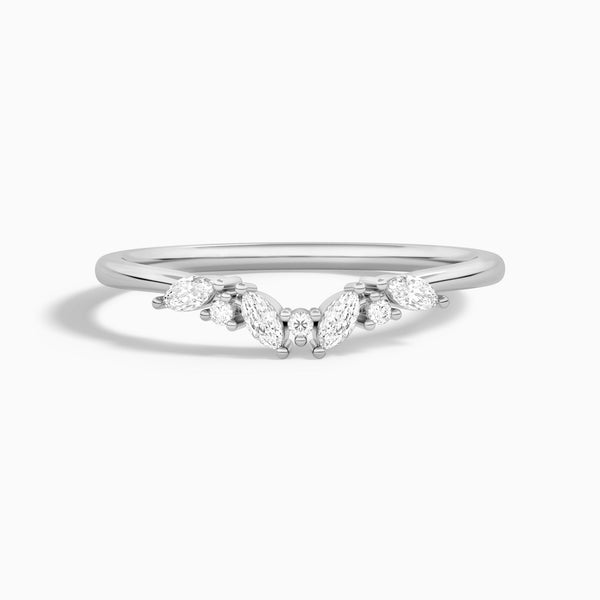 Luxe Marquise and Round Diamond Ring in 14K White Gold