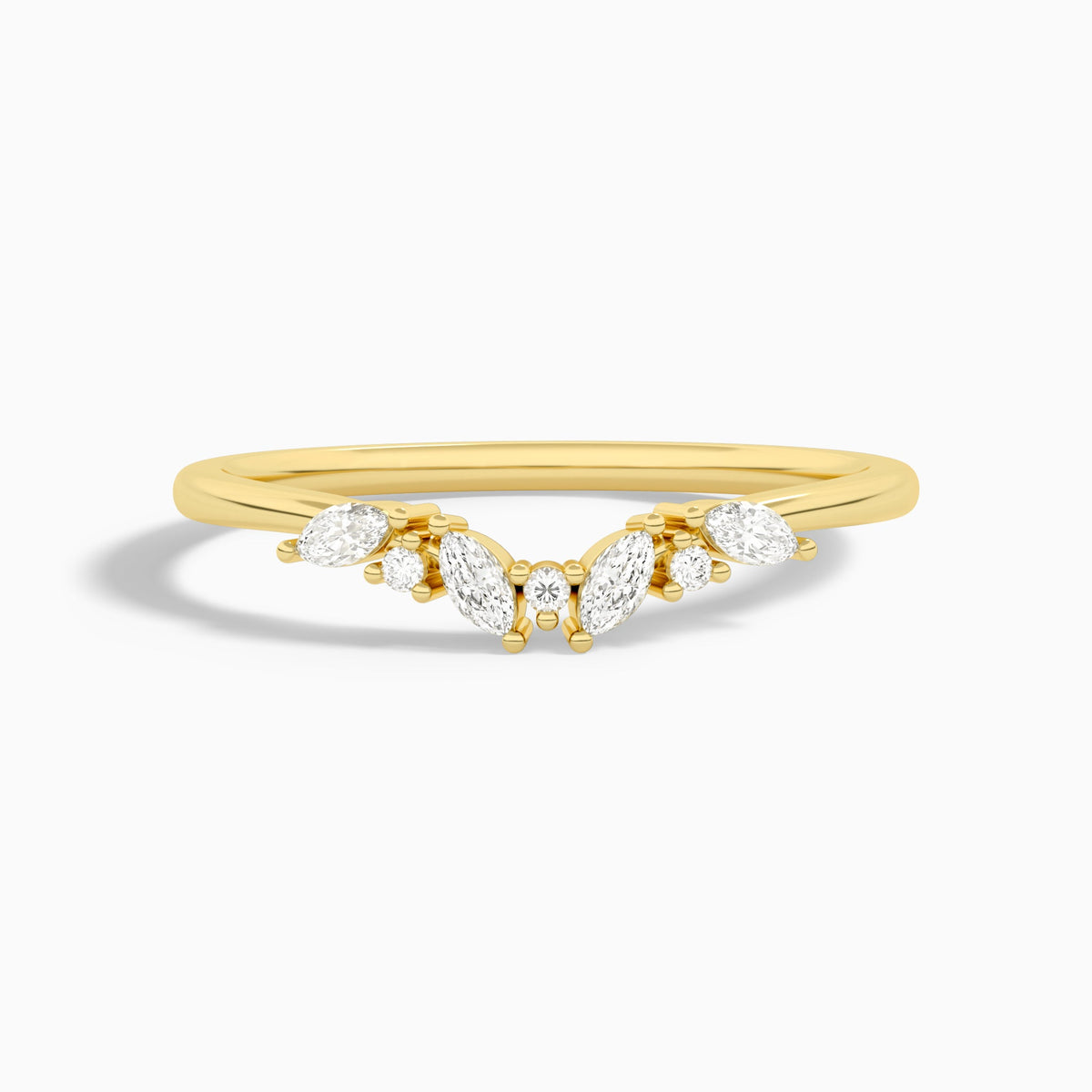 Luxe Marquise and Round Diamond Ring in 18K Yellow Gold