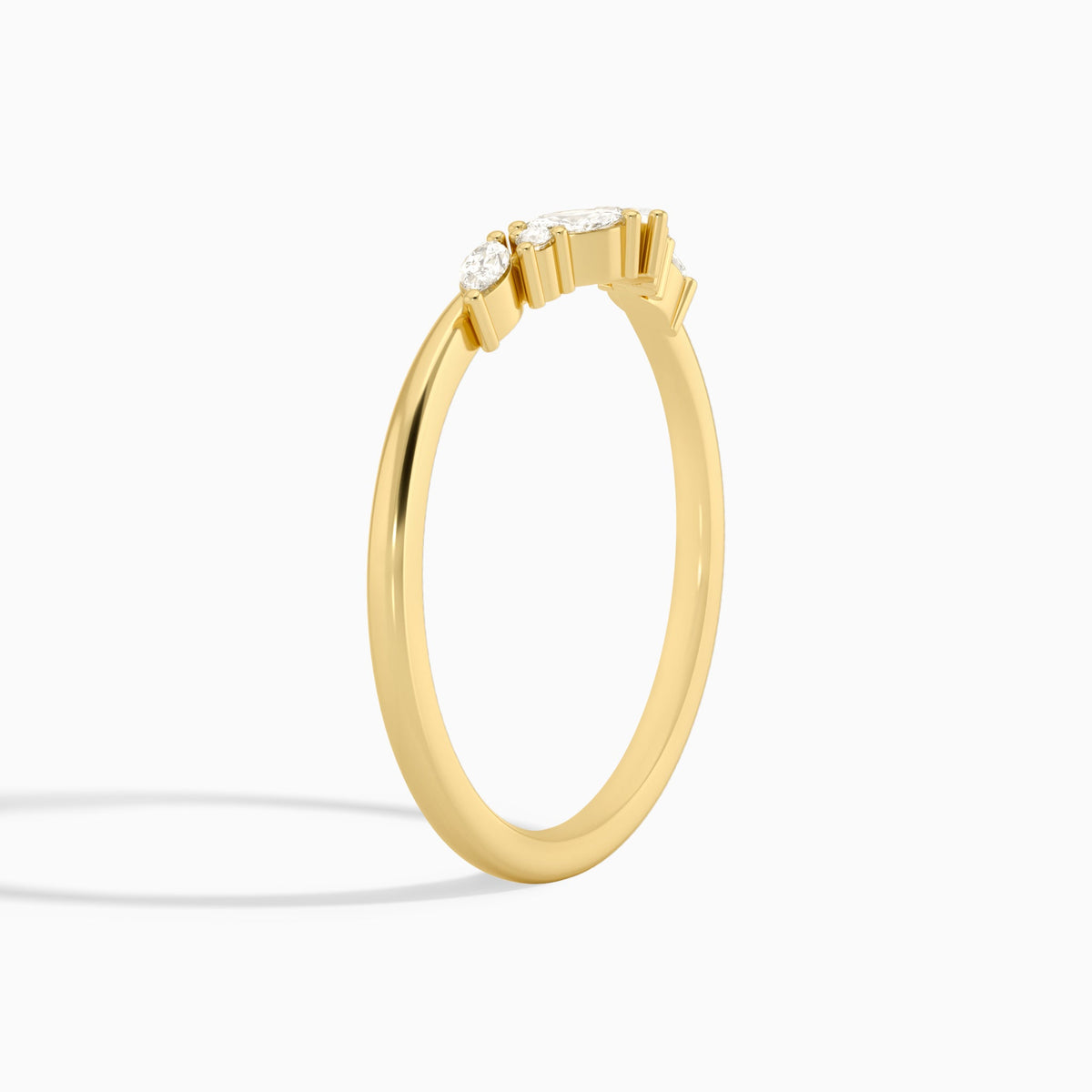 Luxe Marquise and Round Diamond Ring in 18K Yellow Gold