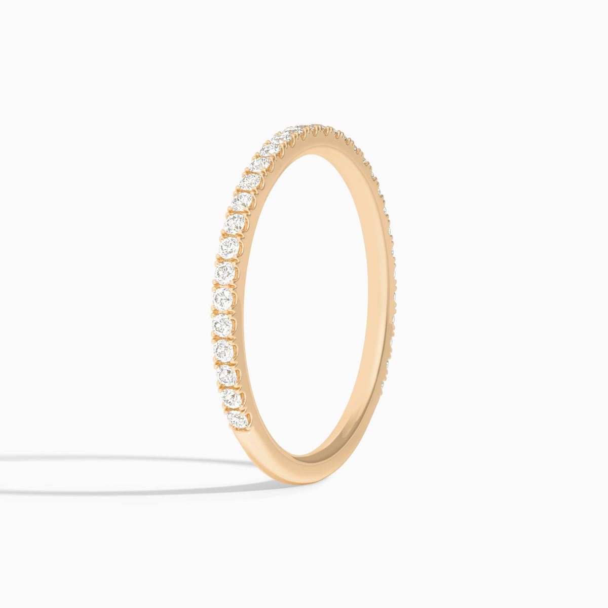 Seraphine Three-Quarter Coverage Diamond Ring in 14K Rose Gold