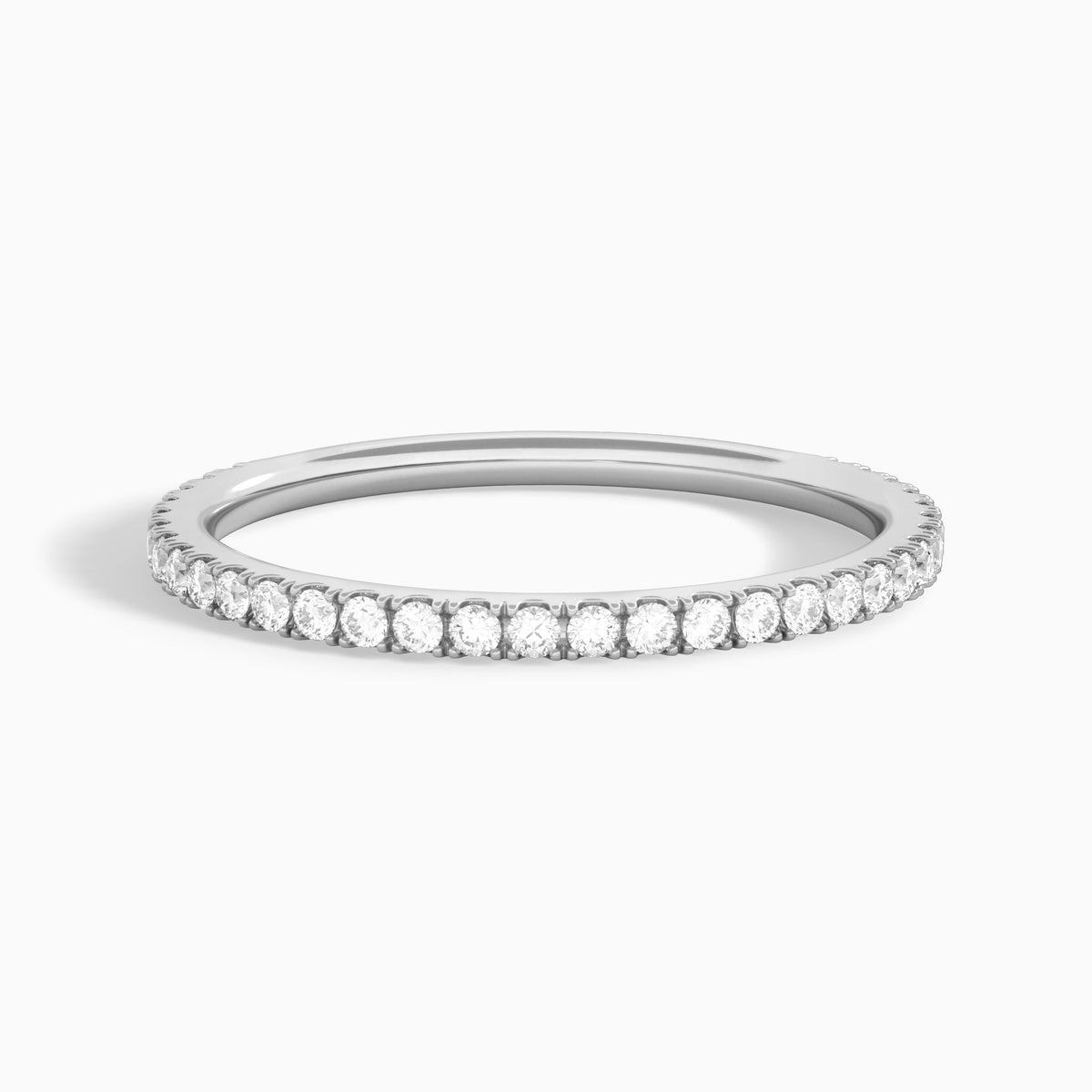 Seraphine Three-Quarter Coverage Diamond Ring in 18K White Gold