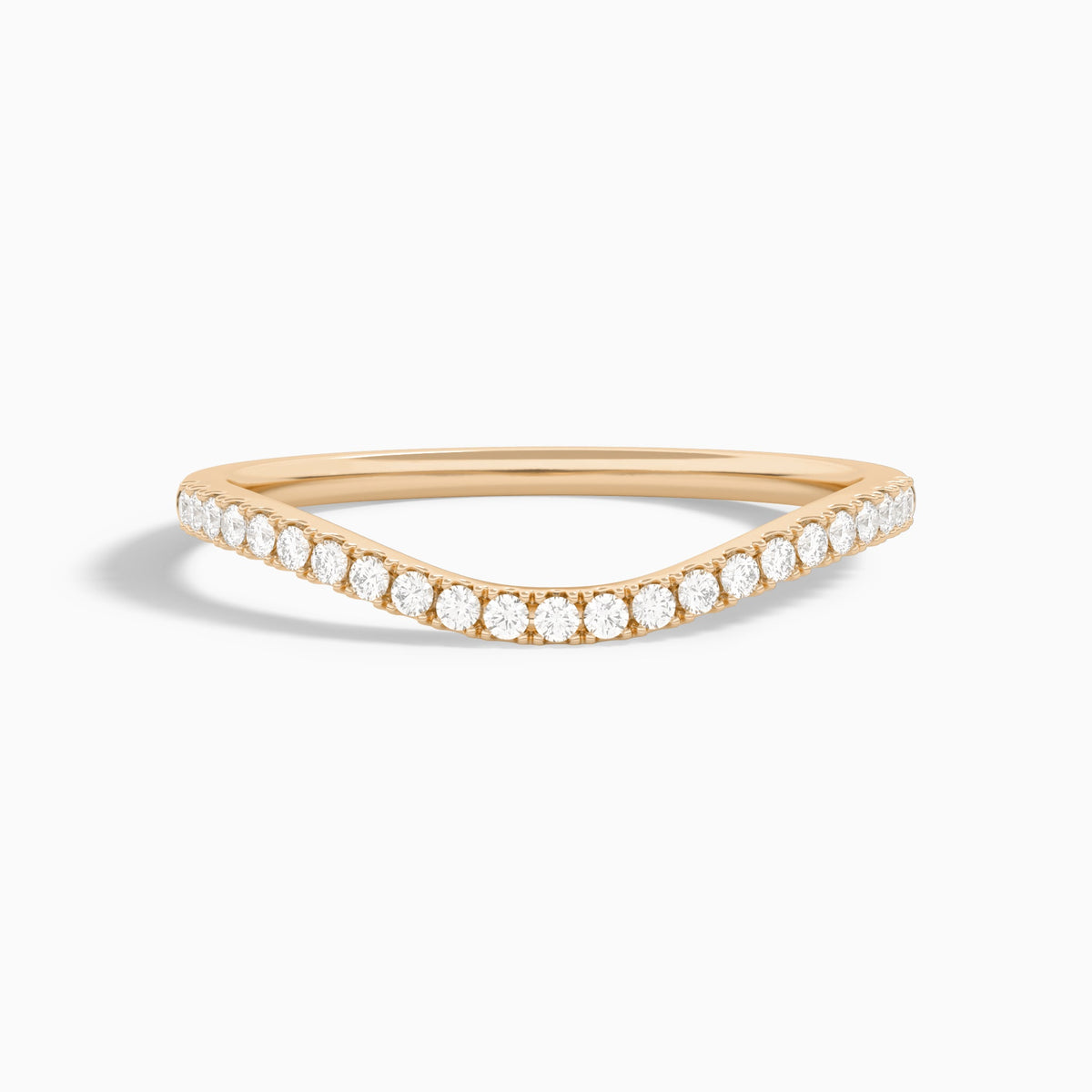 Curved Half Eternity Diamond Ring in 14K Rose Gold