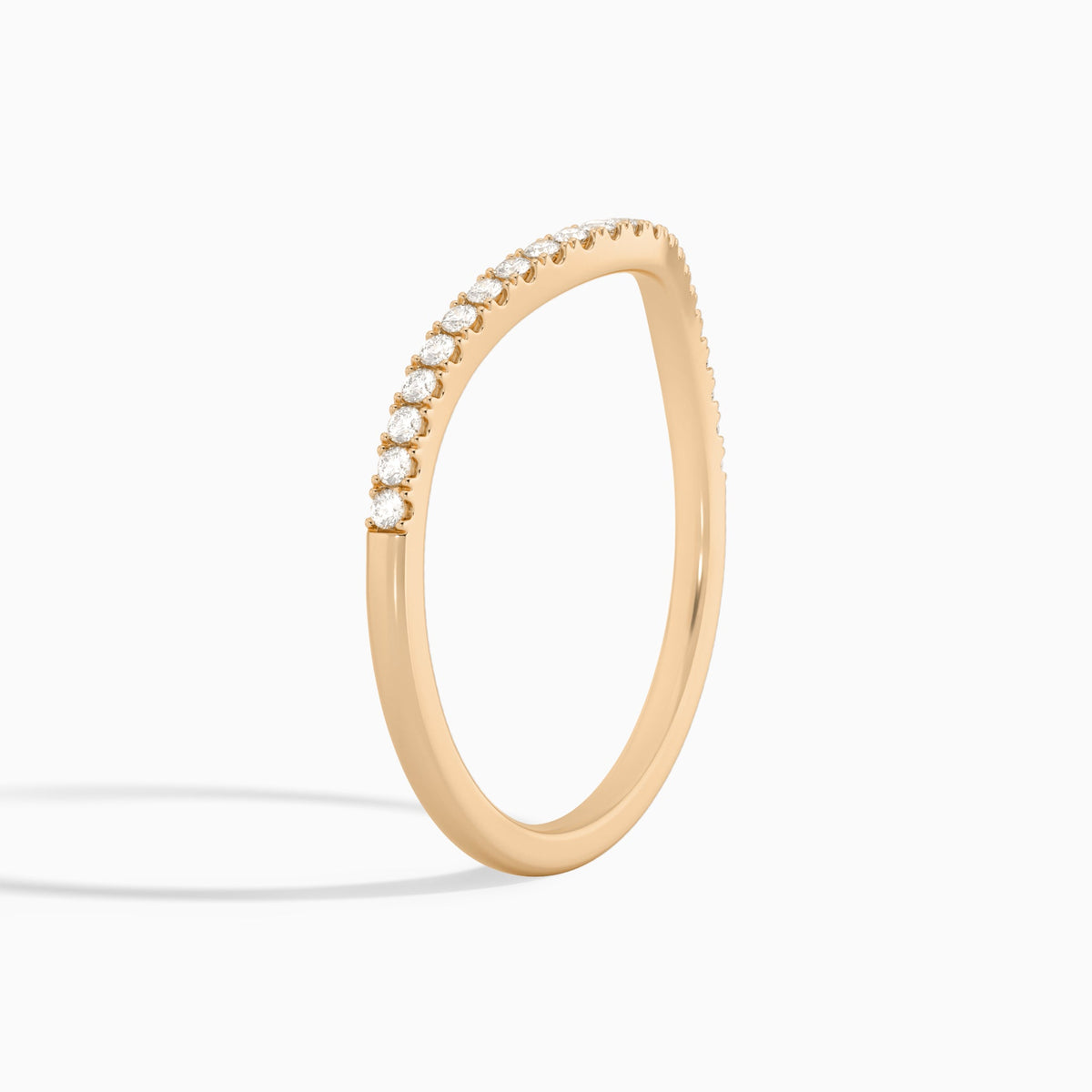 Curved Half Eternity Diamond Ring in 14K Rose Gold