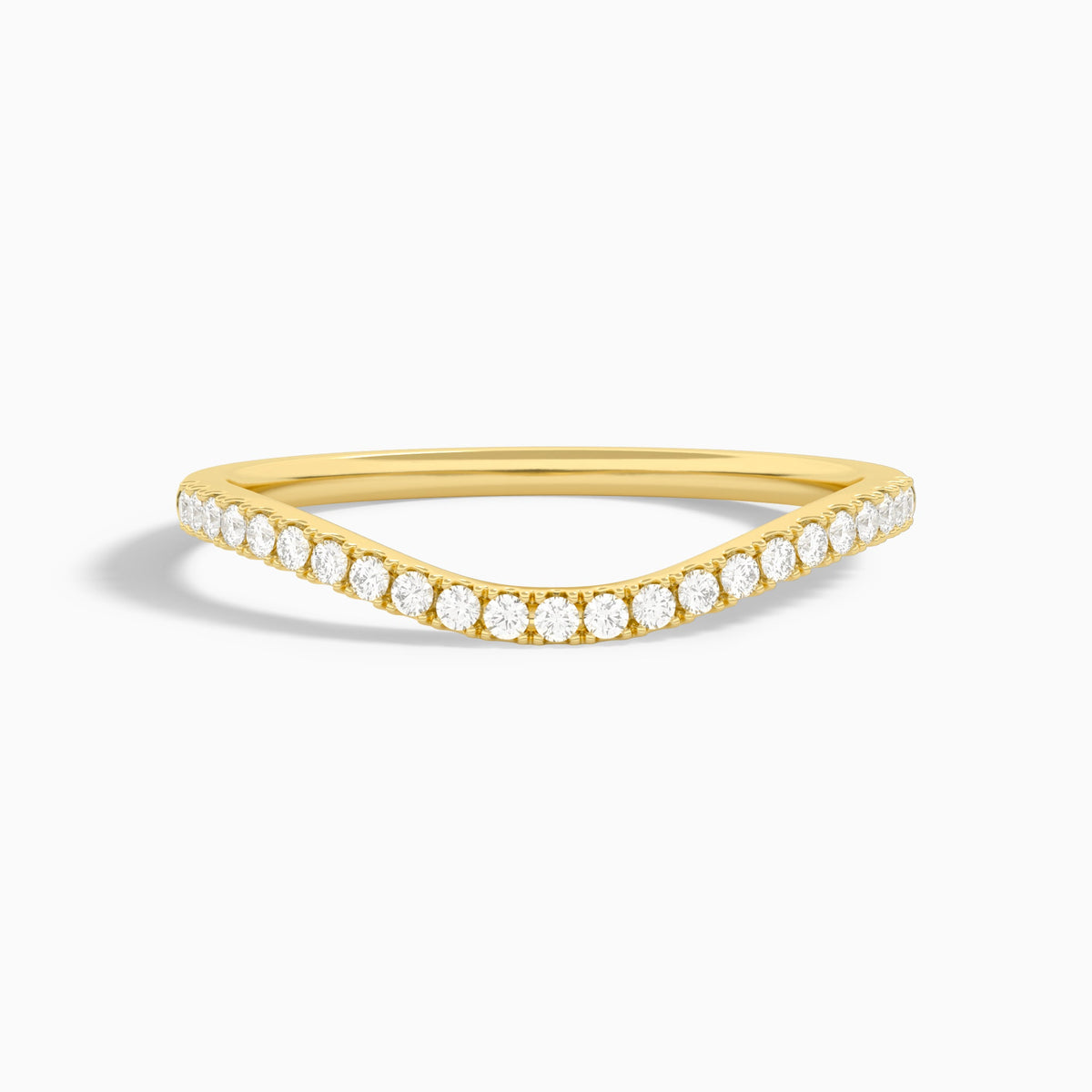 Curved Half Eternity Diamond Ring in 14K Yellow Gold