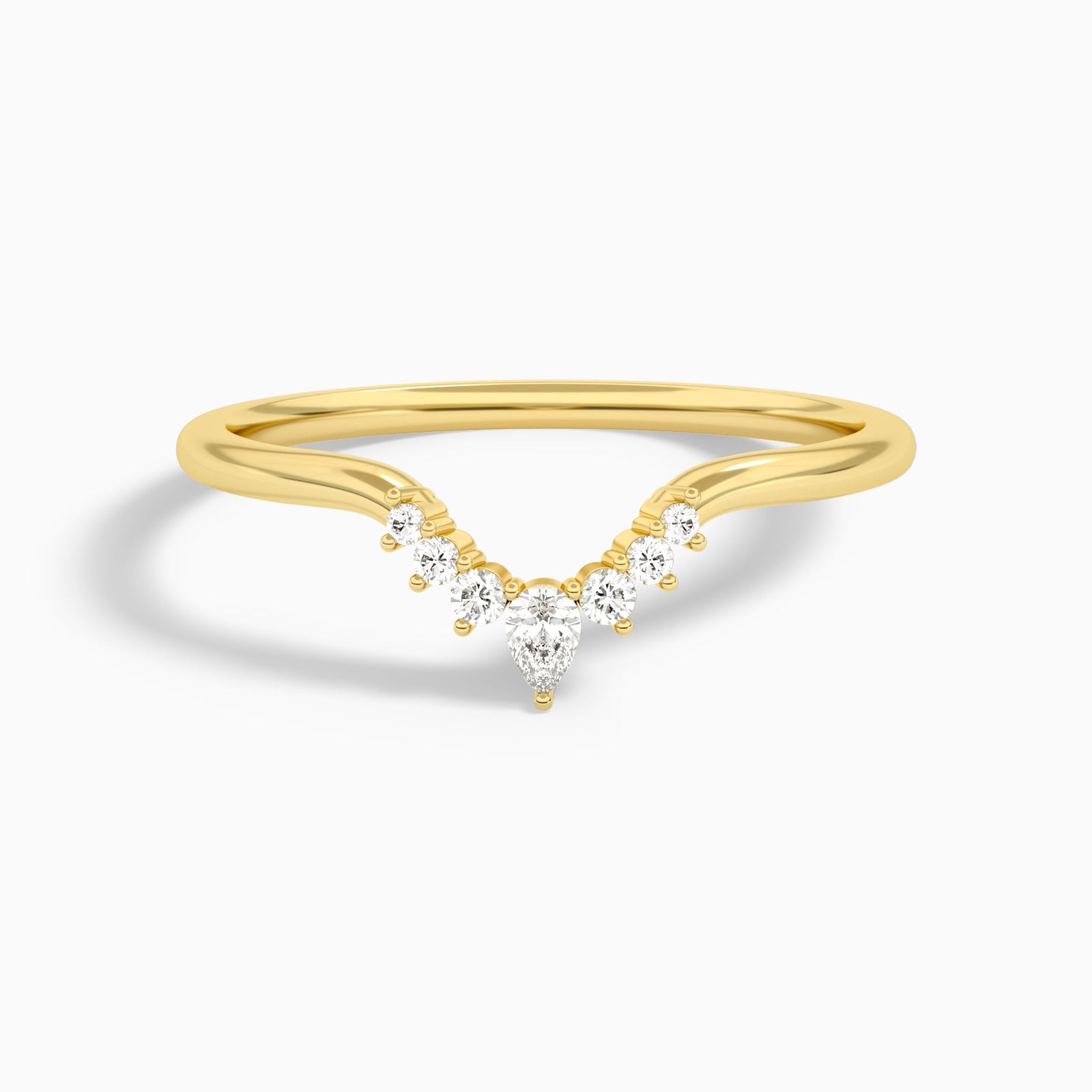 Crescent Round and Pear Diamond Ring