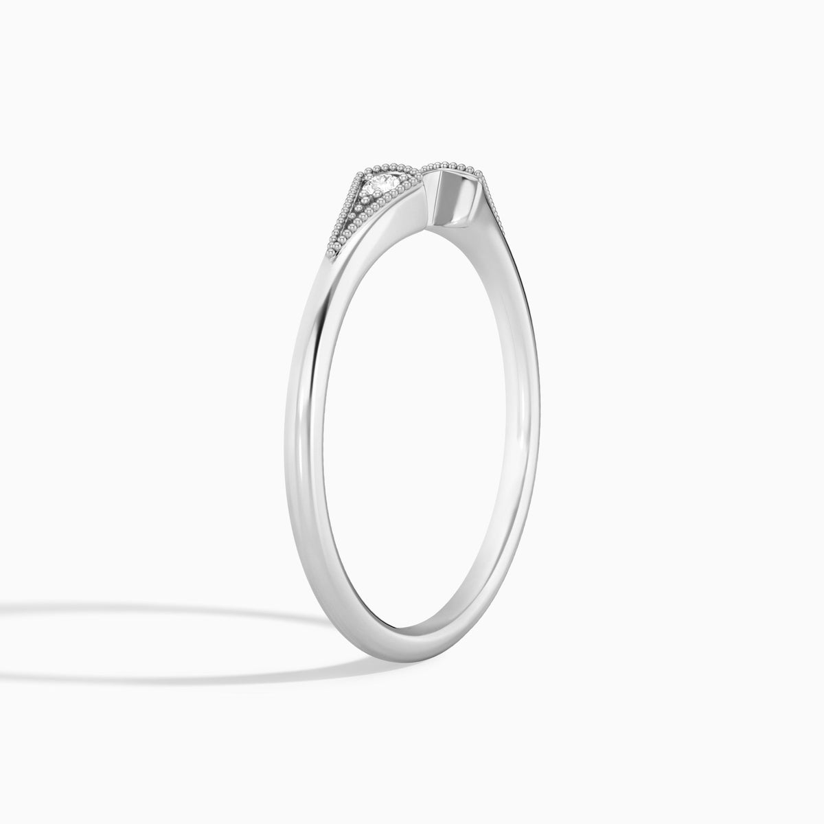 Hudson Milgrain Diamond Open Ring in Platinum