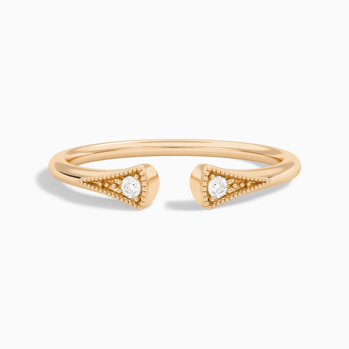 Hudson Milgrain Diamond Open Ring in 14K Rose Gold