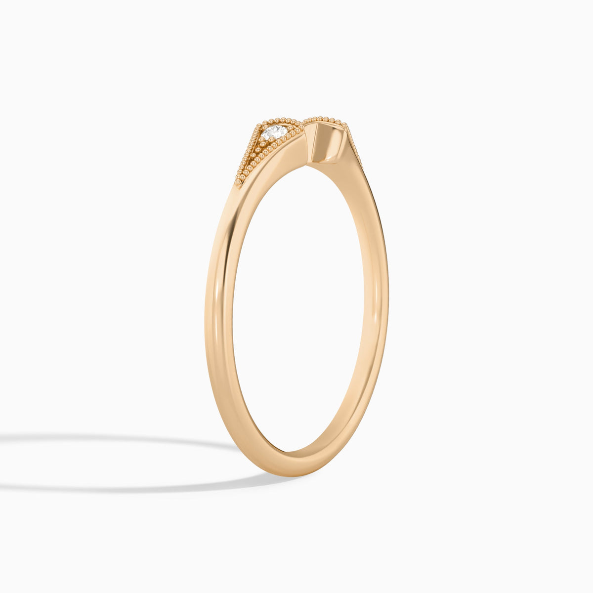 Hudson Milgrain Diamond Open Ring in 14K Rose Gold