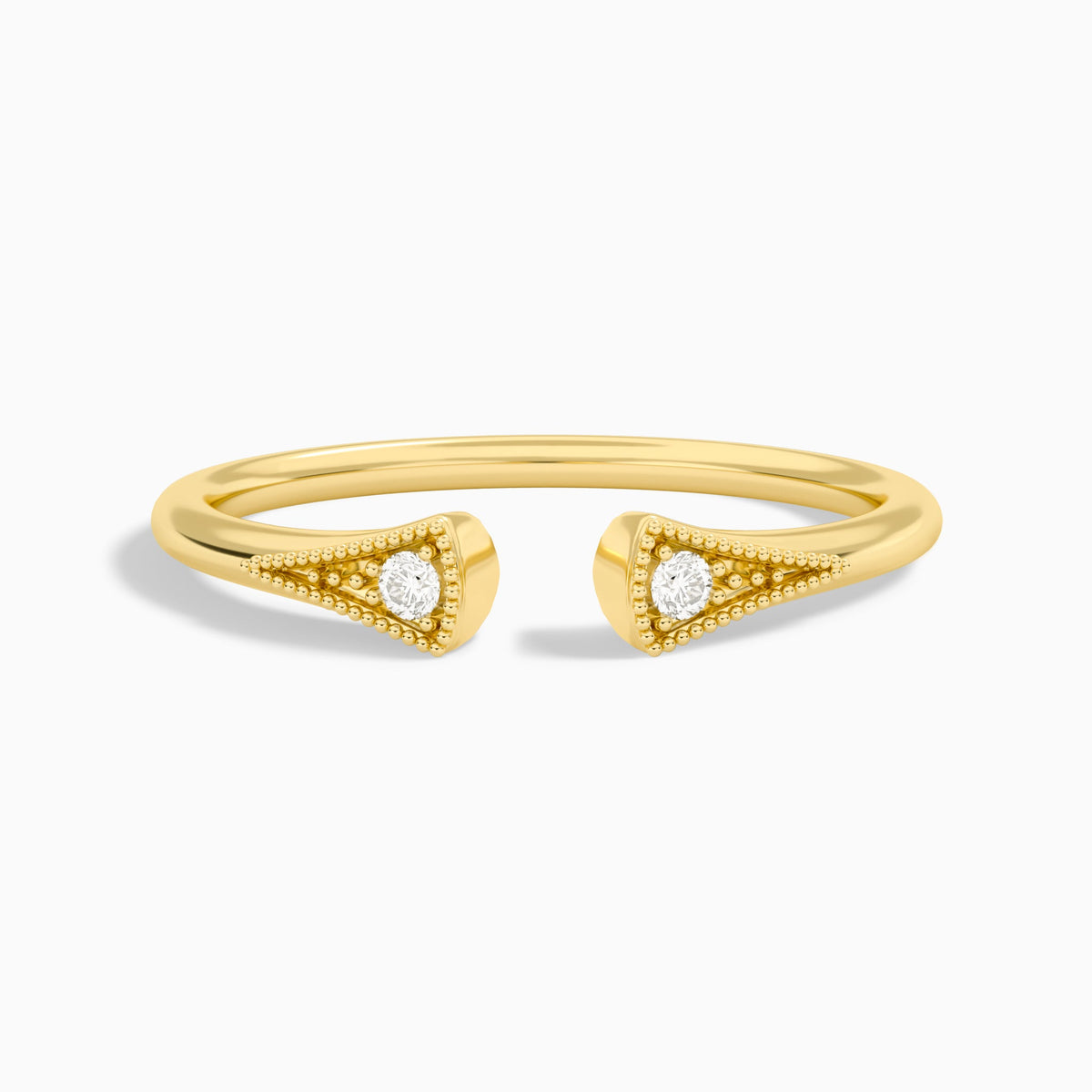 Hudson Milgrain Diamond Open Ring in 14K Yellow Gold