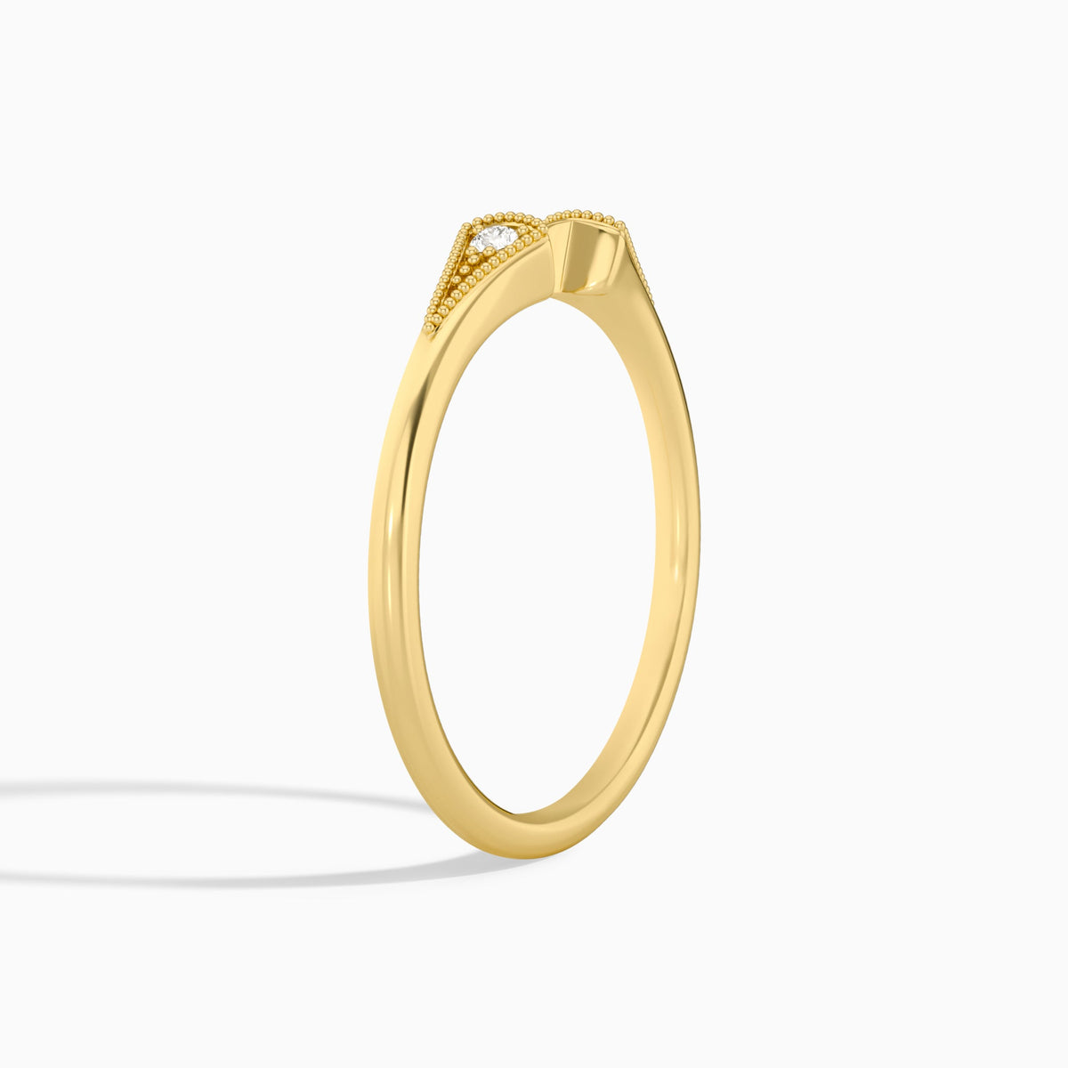 Hudson Milgrain Diamond Open Ring in 14K Yellow Gold