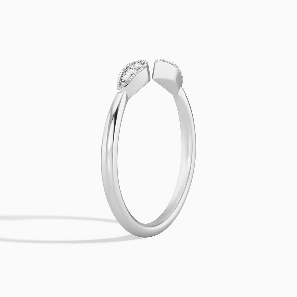 Vintage Inspired Milgrain Diamond Open Ring in Platinum