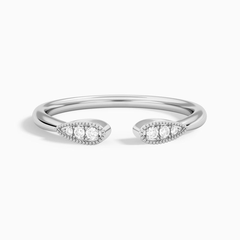 Vintage Inspired Milgrain Diamond Open Ring