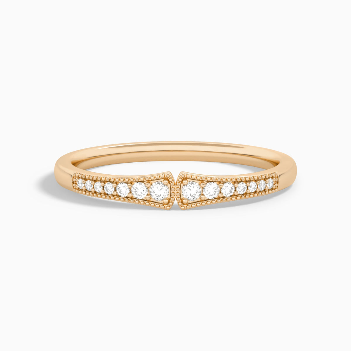 Starla Milgrain Diamond Ring in 14K Rose Gold