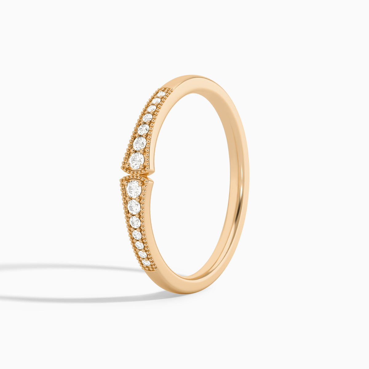 Starla Milgrain Diamond Ring in 14K Rose Gold