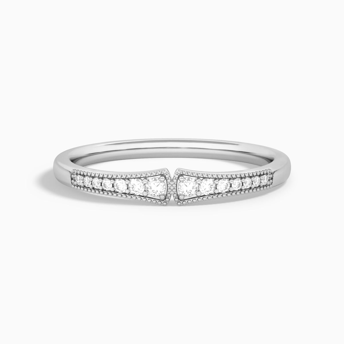 Starla Milgrain Diamond Ring in 18K White Gold