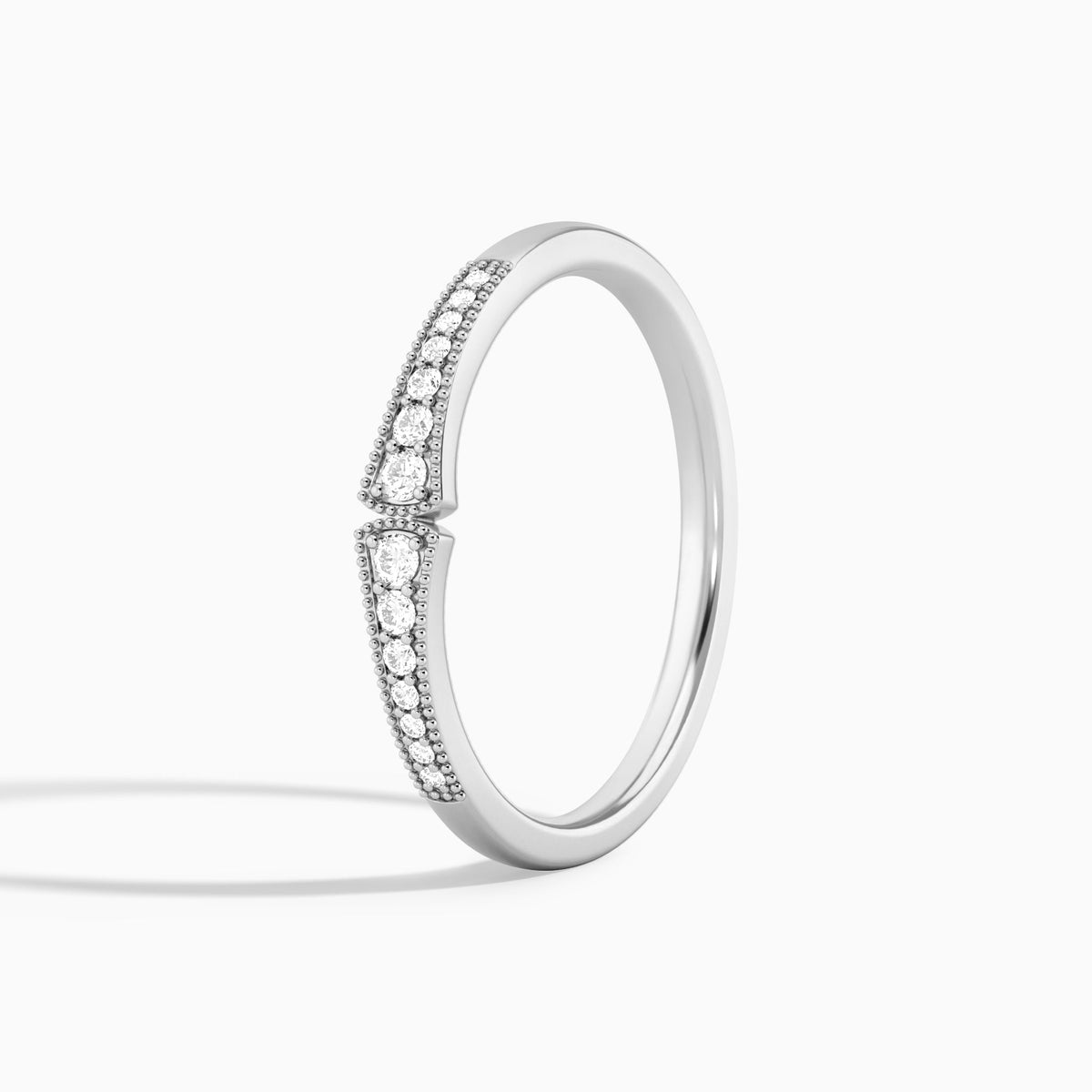 Starla Milgrain Diamond Ring in 14K White Gold