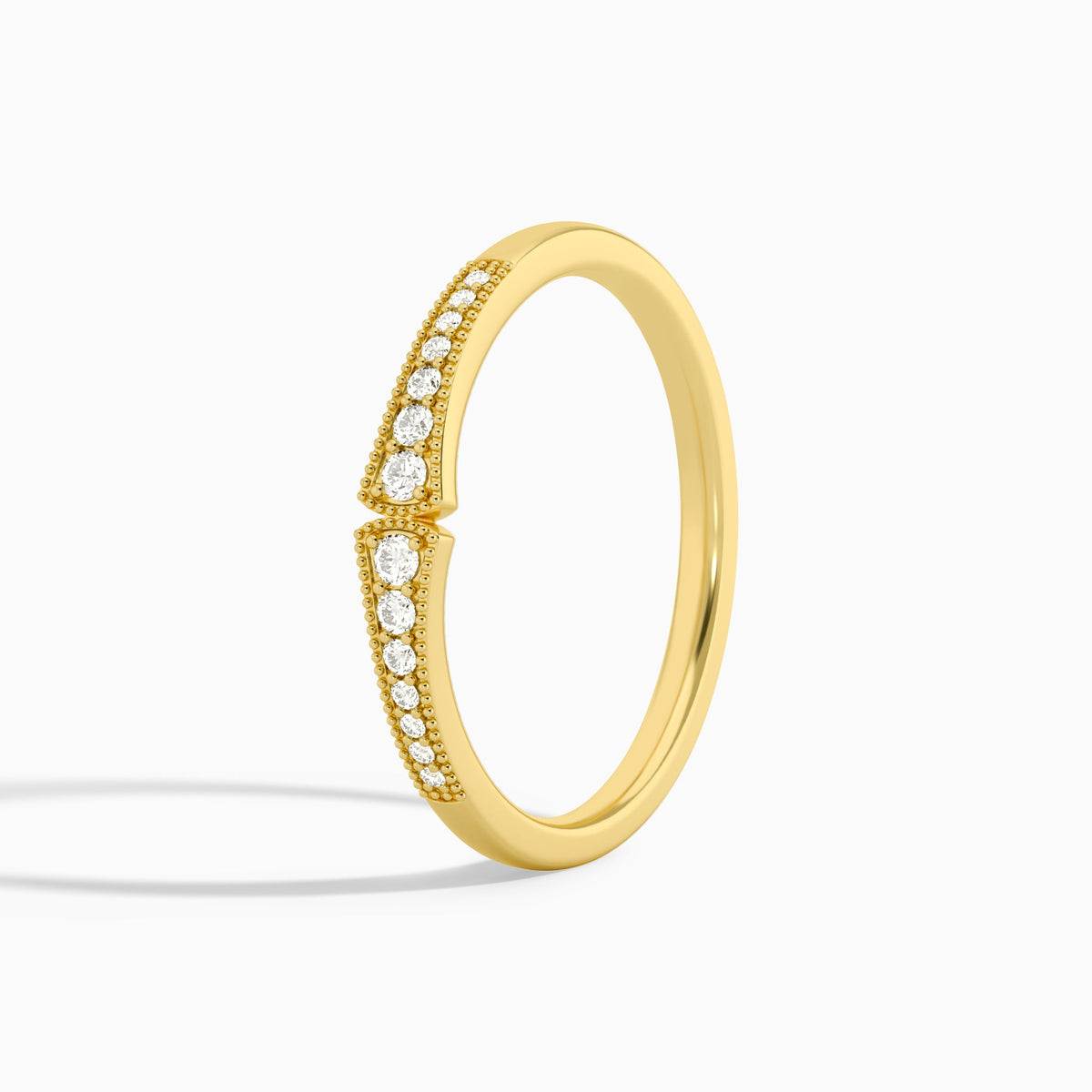 Starla Milgrain Diamond Ring in 18K Yellow Gold