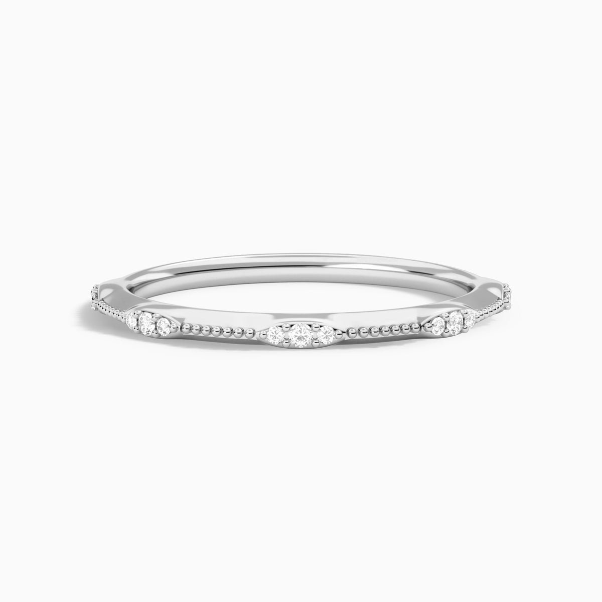 Aurora Diamond Ring in 18K White Gold