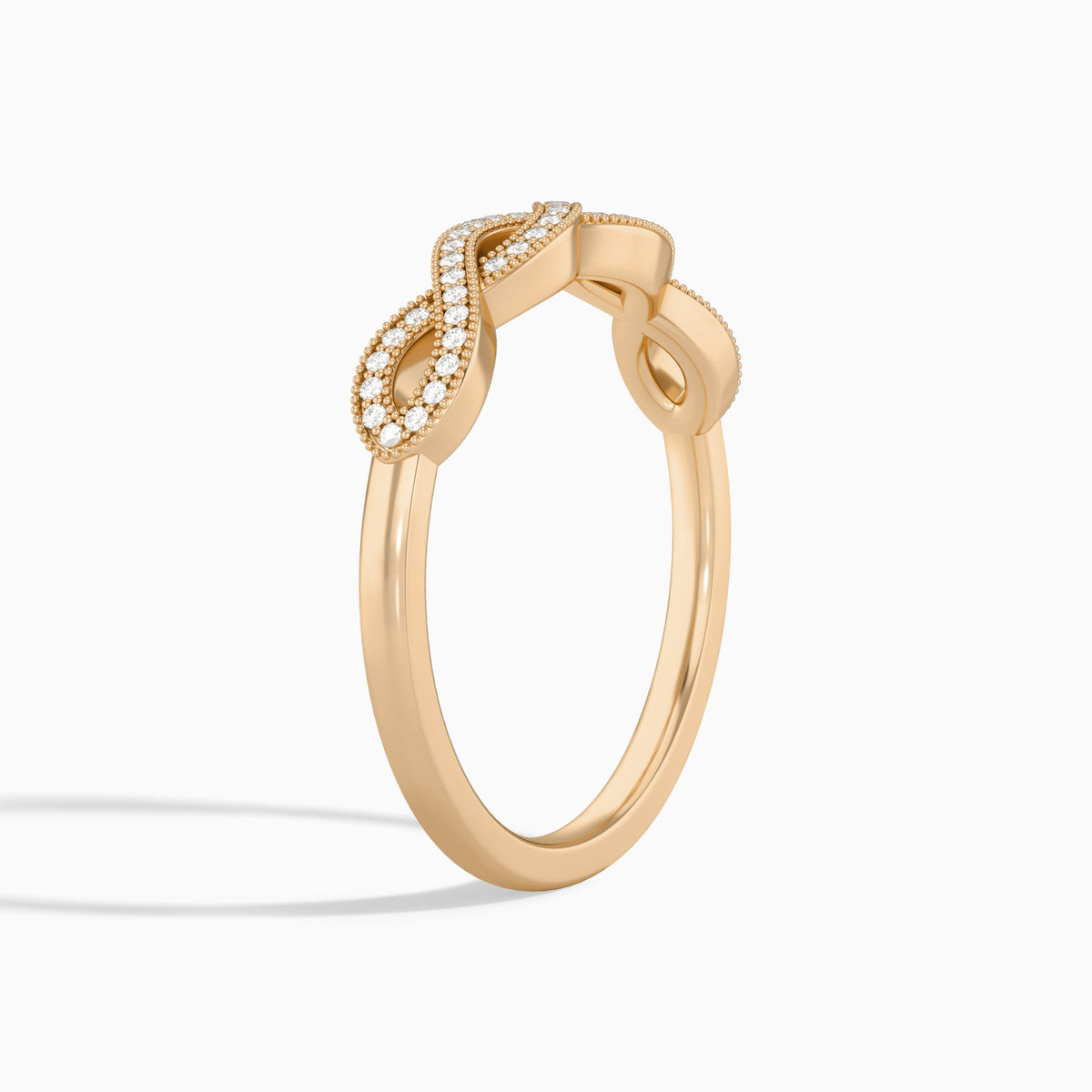 Infinito Milgrain Diamond Ring in 14K Rose Gold