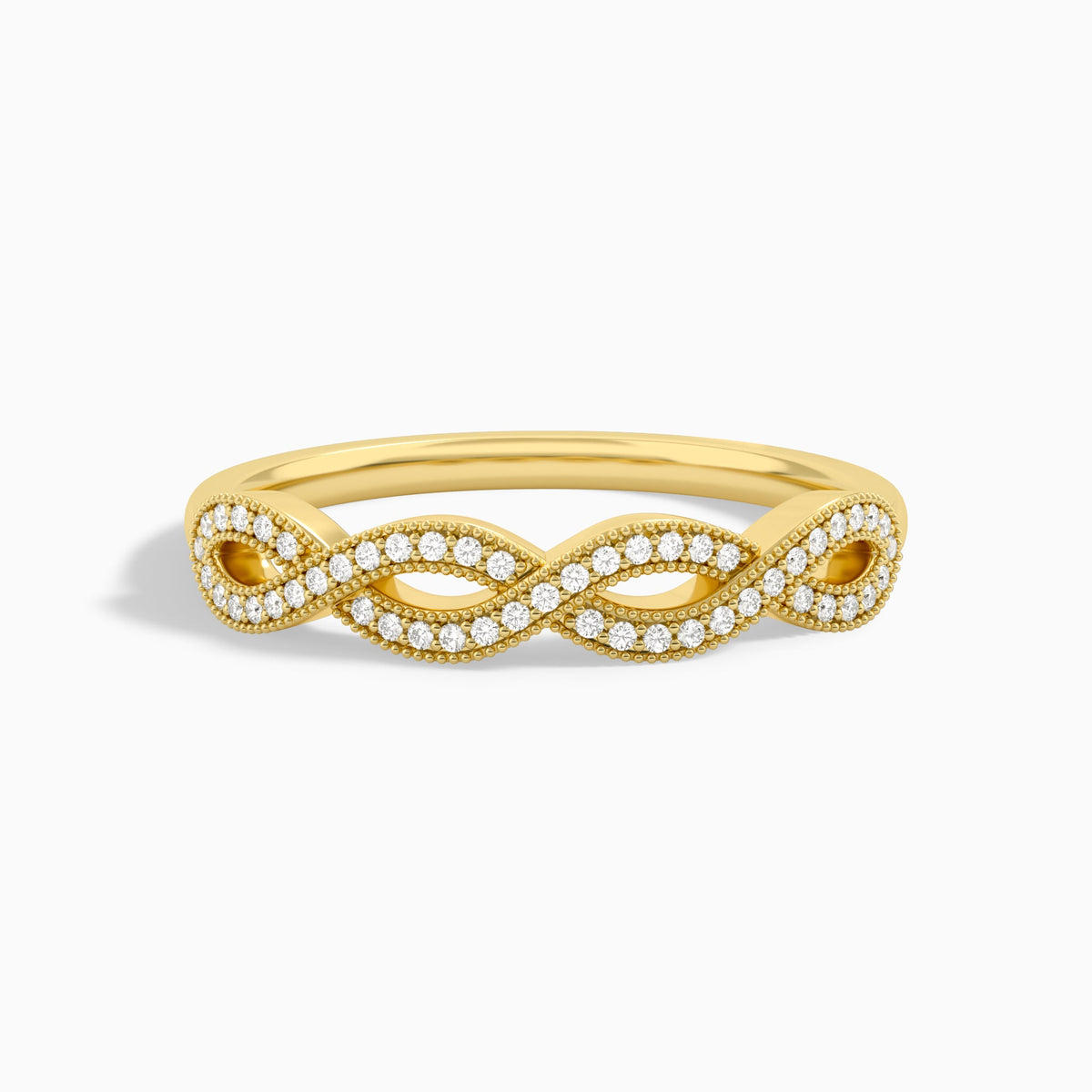 Infinito Milgrain Diamond Ring in 18K Yellow Gold