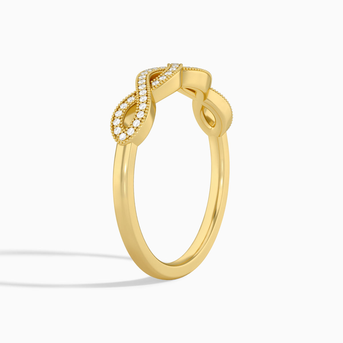 Infinito Milgrain Diamond Ring in 18K Yellow Gold