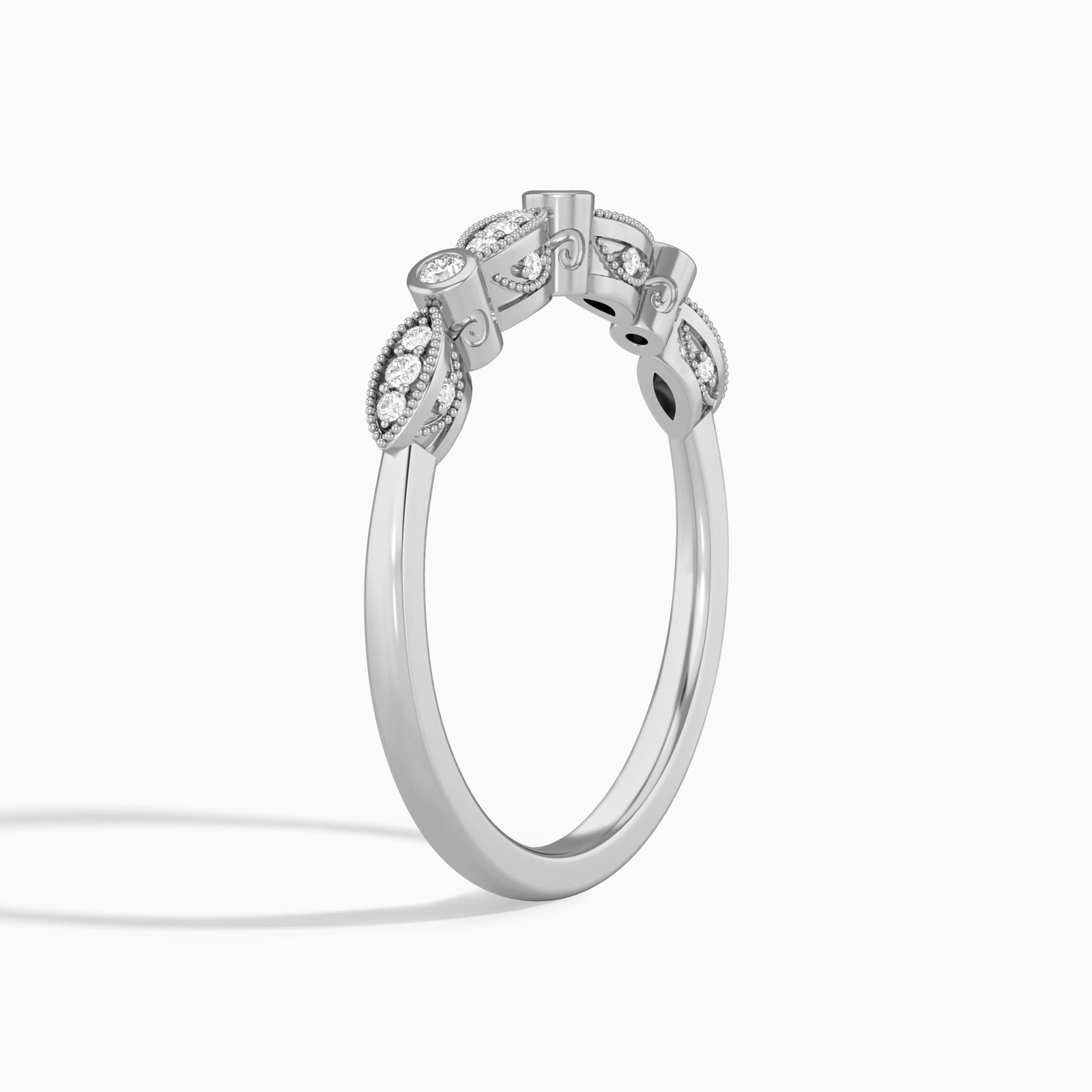 Art Deco Milgrain Bezel Diamond Ring