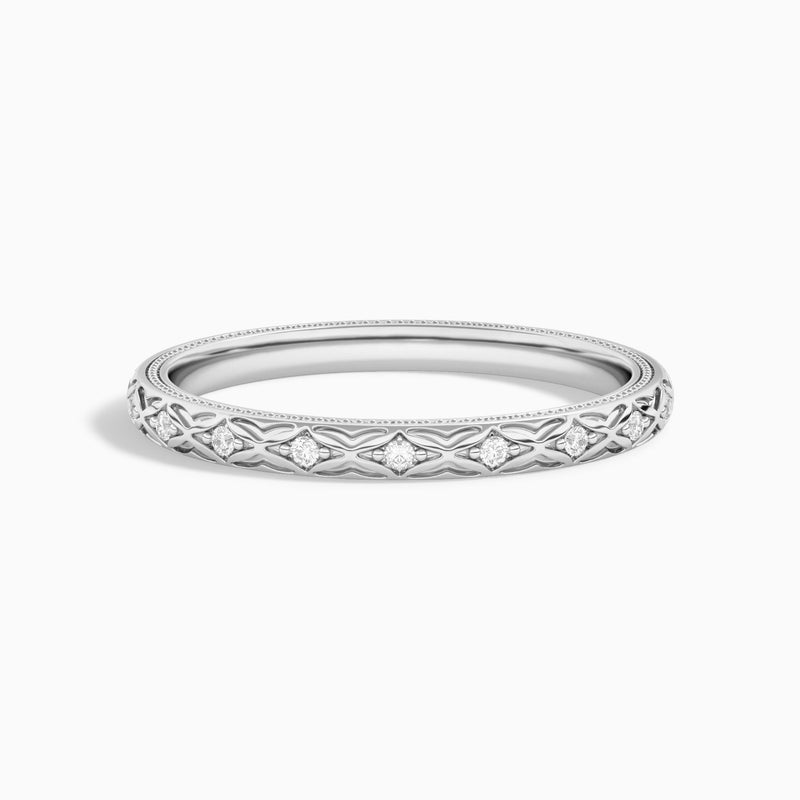 Elara Engraved Diamond Ring