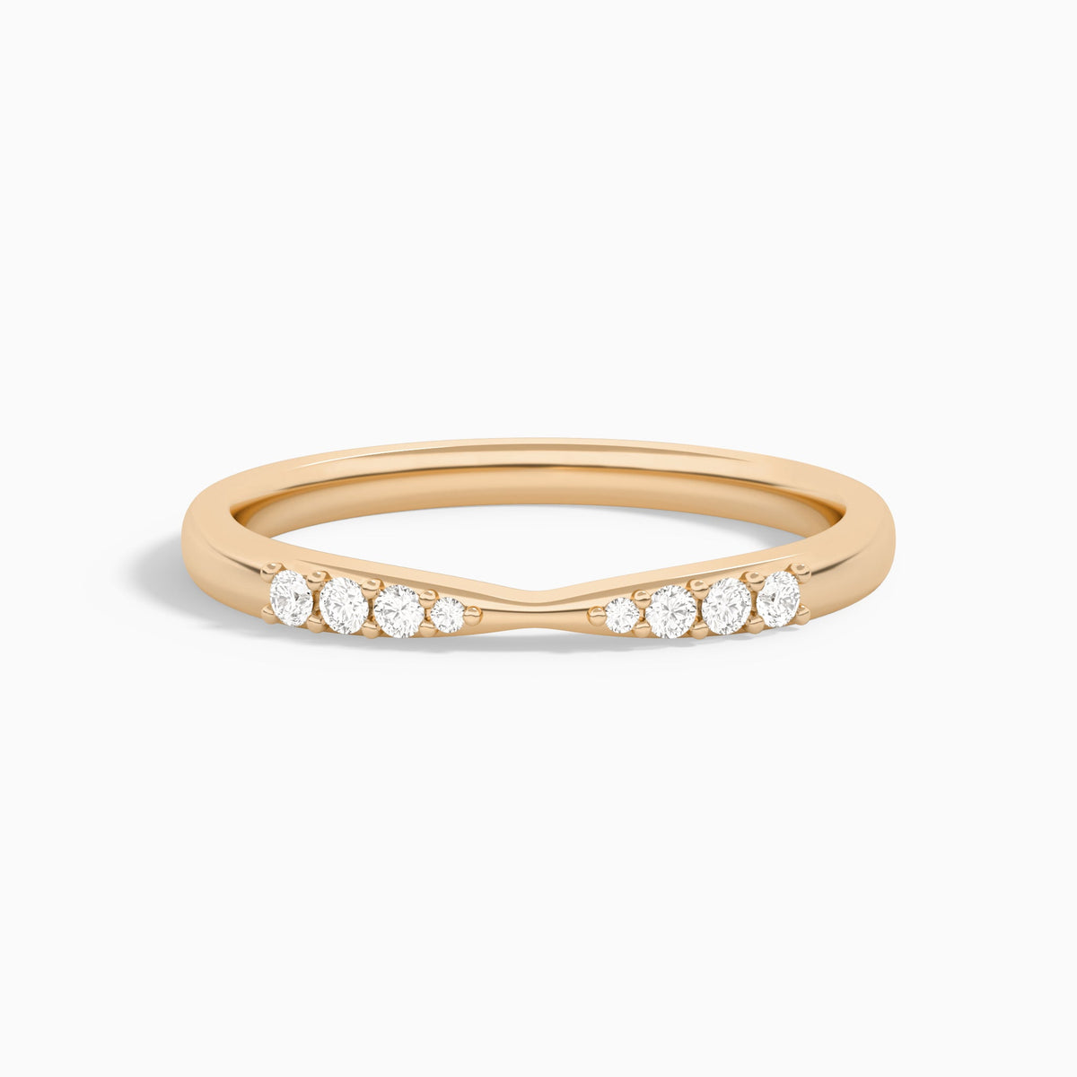 Cascade Graduated Diamond Ring in 14K Rose Gold