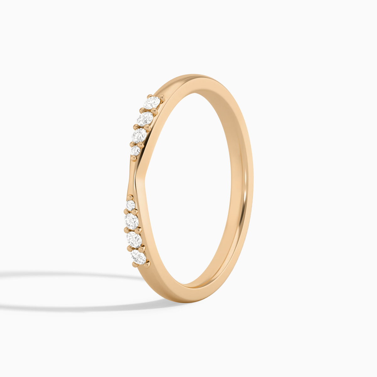 Cascade Graduated Diamond Ring in 14K Rose Gold