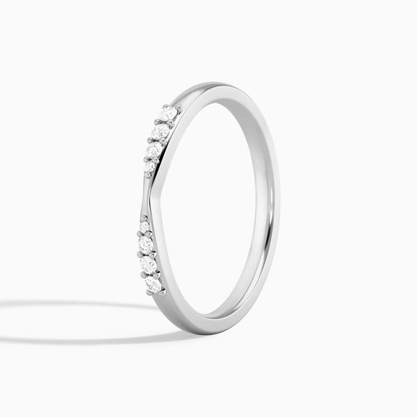 Cascade Graduated Diamond Ring in 14K White Gold