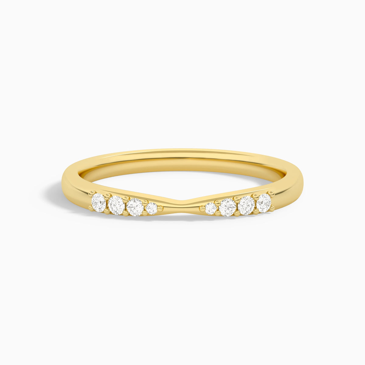 Cascade Graduated Diamond Ring in 18K Yellow Gold