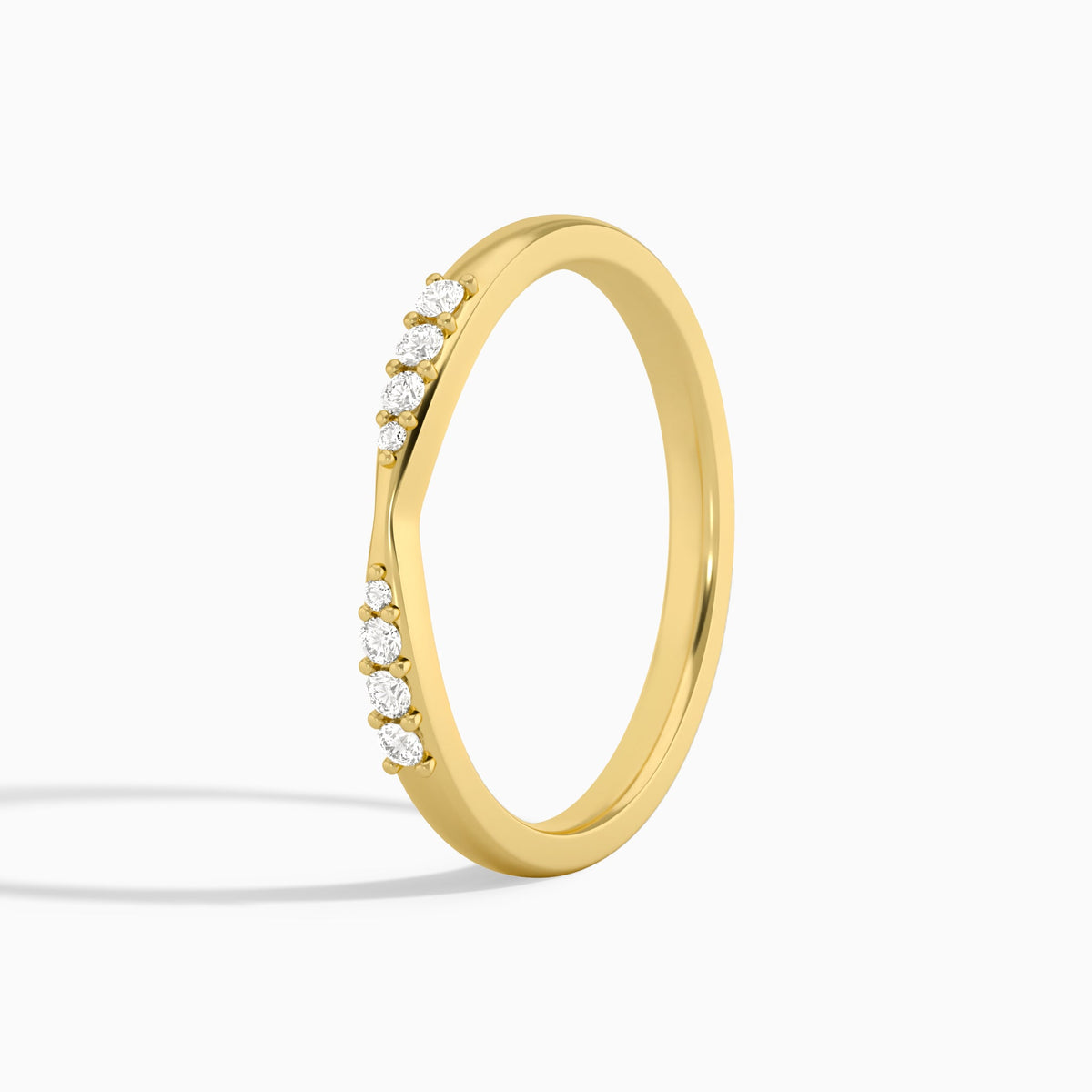 Cascade Graduated Diamond Ring in 14K Yellow Gold