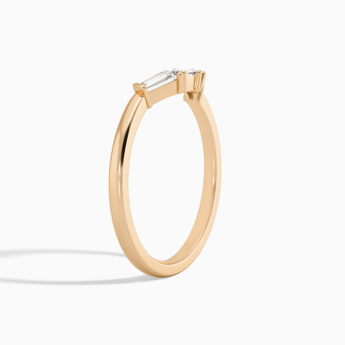 Tapered Baguette Diamond Ring in 14K Rose Gold