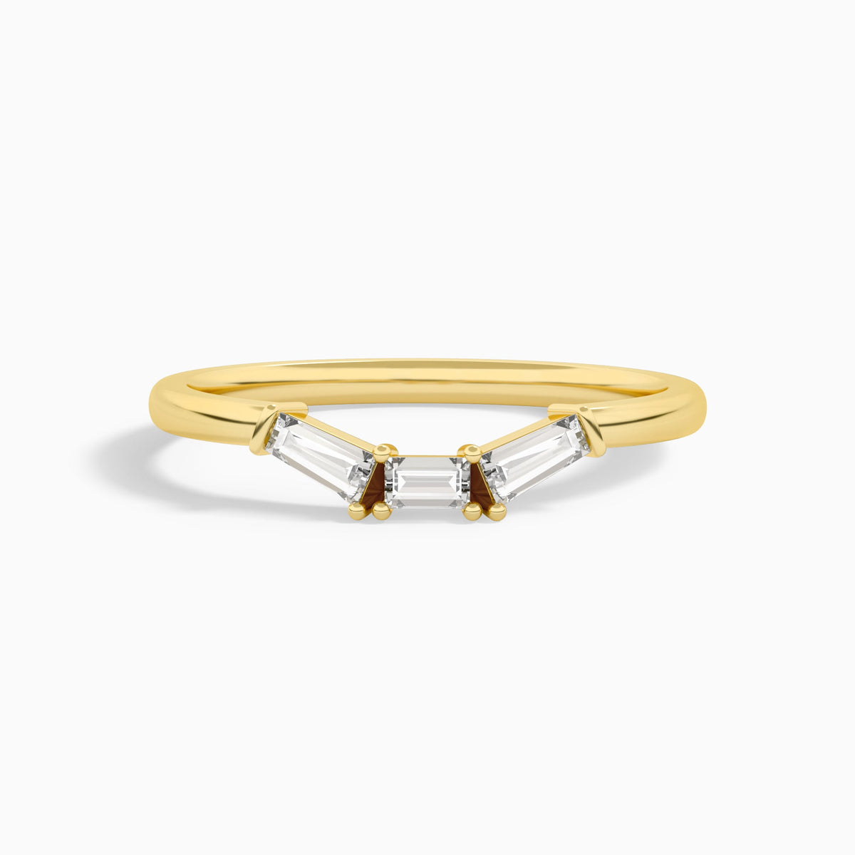 Tapered Baguette Diamond Ring in 14K Yellow Gold