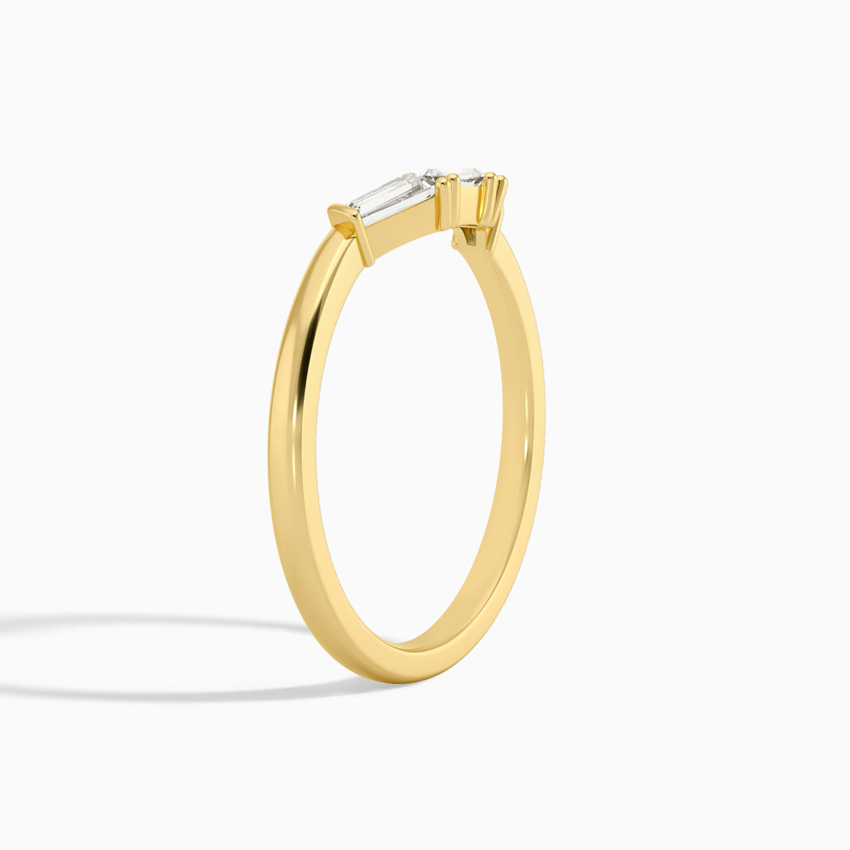 Tapered Baguette Diamond Ring in 14K Yellow Gold