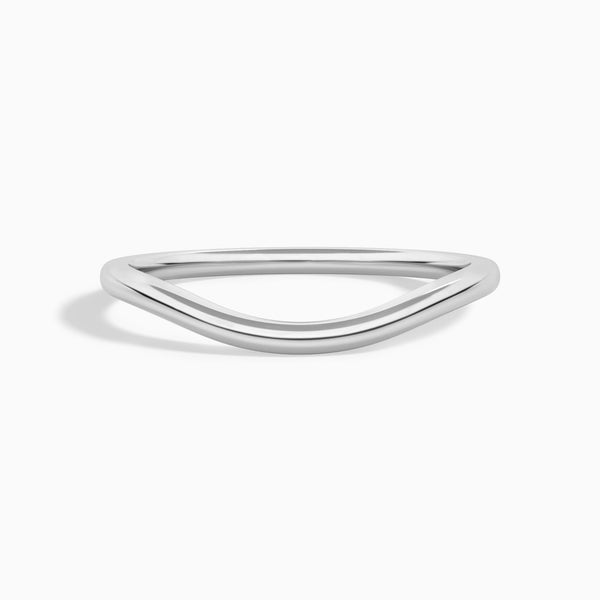 Curved Diamond Ring in Platinum