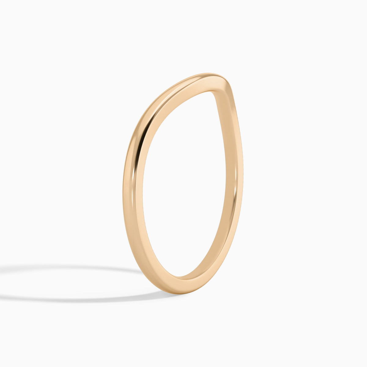 Curved Diamond Ring in 14K Rose Gold