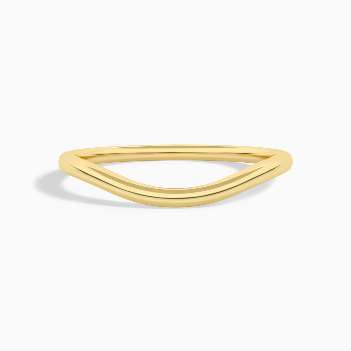 Curved Diamond Ring in 18K Yellow Gold