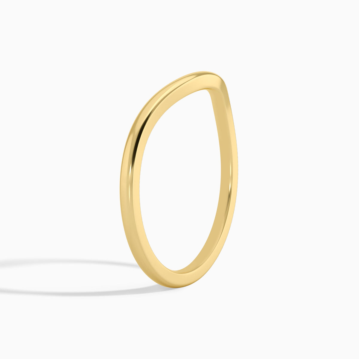 Curved Diamond Ring in 14K Yellow Gold