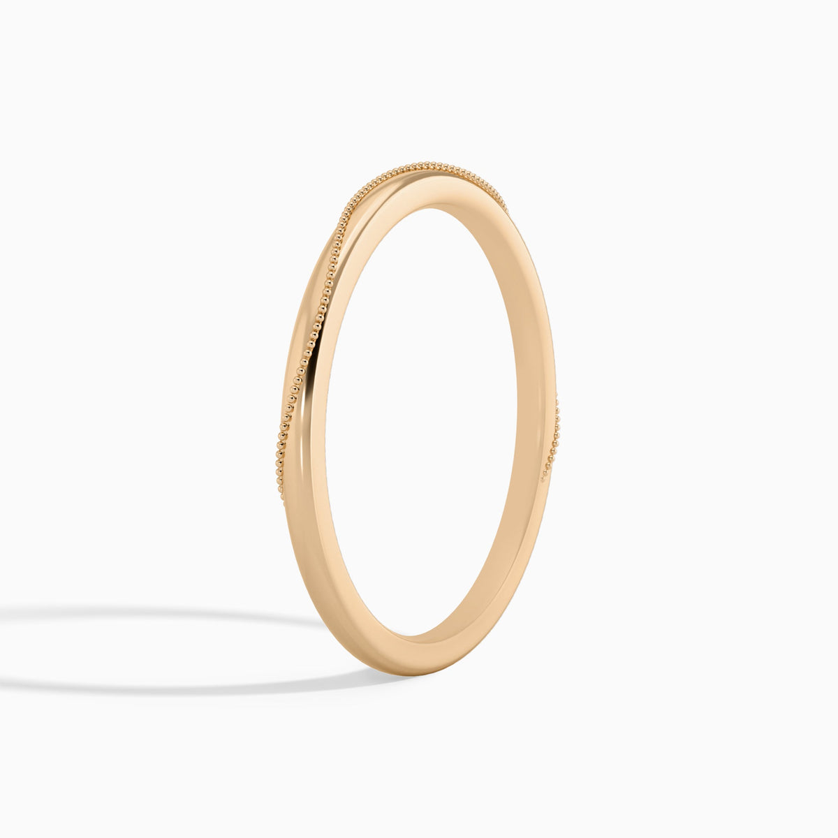 1.5mm Milgrain Comfort Fit Ring in 14K Rose Gold