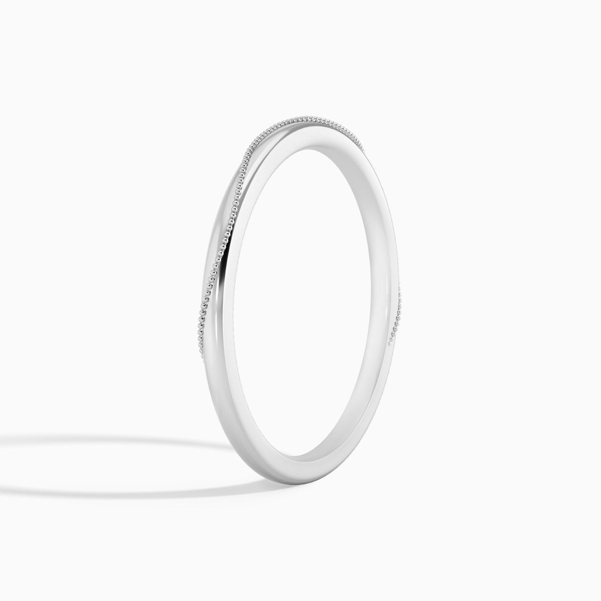 1.5mm Milgrain Comfort Fit Ring in 18K White Gold