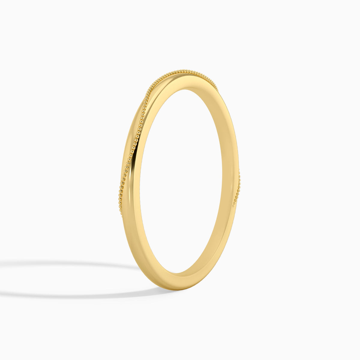1.5mm Milgrain Comfort Fit Ring in 18K Yellow Gold