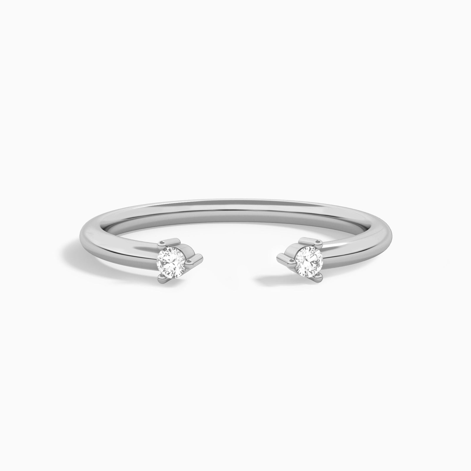 Three Prong Duo Solitaire Diamond Open Ring