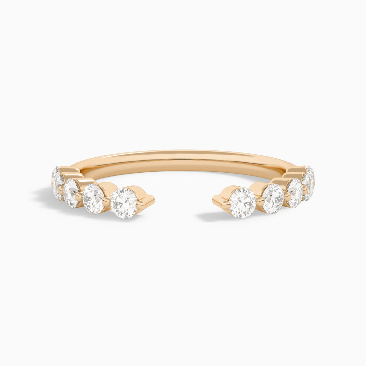 Half Coverage Diamond Open Ring in 14K Rose Gold