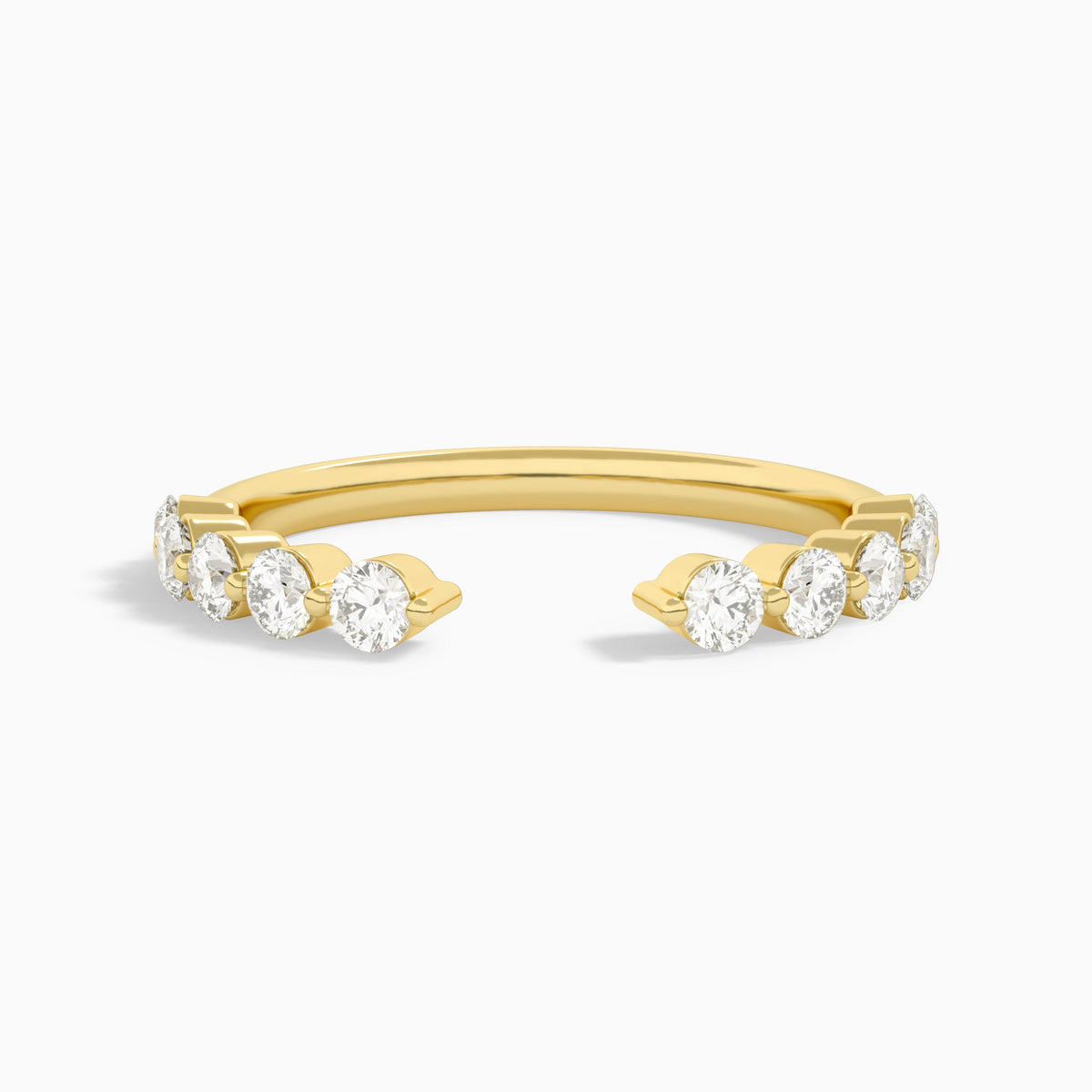 Half Coverage Diamond Open Ring in 18K Yellow Gold