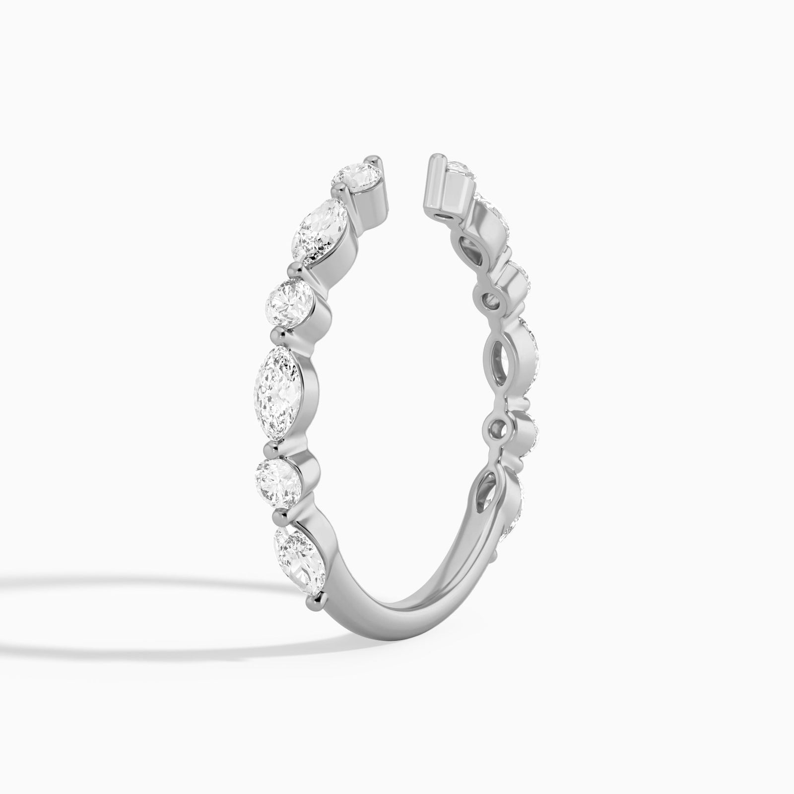 Luxe Round and Marquise Diamond Open Ring