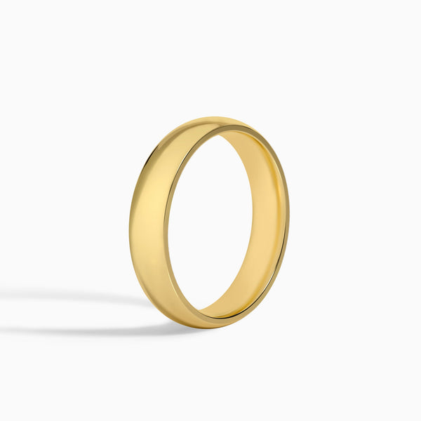 Classic Dome Wedding Band in 18K Yellow Gold
