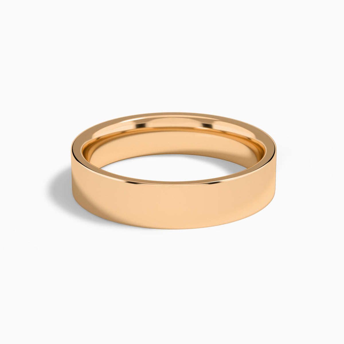 Traditional Flat Wedding Band in 14K Rose Gold