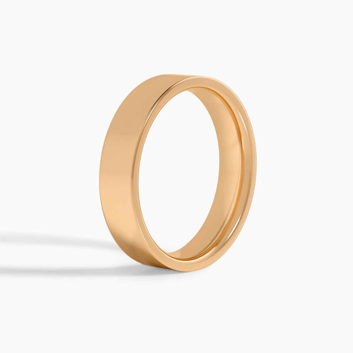 Traditional Flat Wedding Band in 14K Rose Gold
