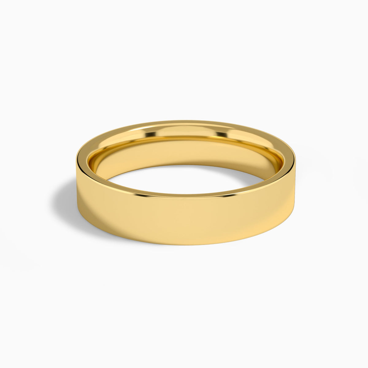 Traditional Flat Wedding Band in 18K Yellow Gold